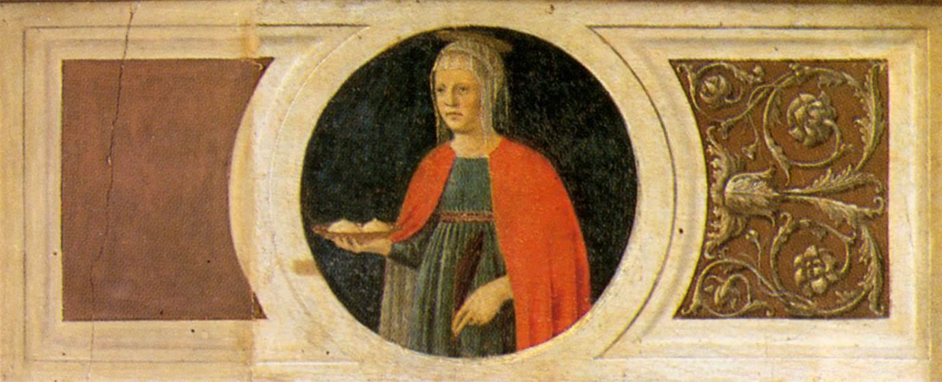 Piero della Francesca, Sant'Agata, Polittico di Sant'Antonio, 1460,  particolare - Galleria Nazionale dell'Umbria