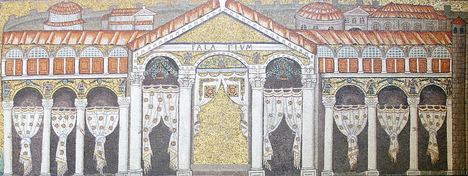 Palazzo di Teodorico a Ravenna in un mosaico della basilica di Sant'Apollinare Nuovo