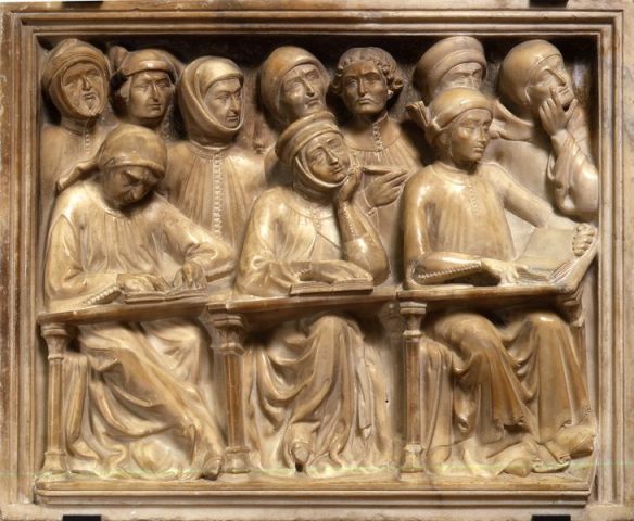 tudenti-raffigurati-in-un-frammento-dellarca-di-giovanni-da-legnano-opera-di-pierpaolo-dalle-masegne-1383-bologna-museo-medievale